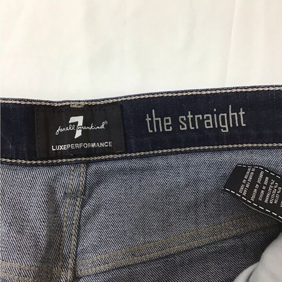 7 For Allmankind The Straight Denim Jeans Straight Leg New Size 32 - Picture 7 of 12